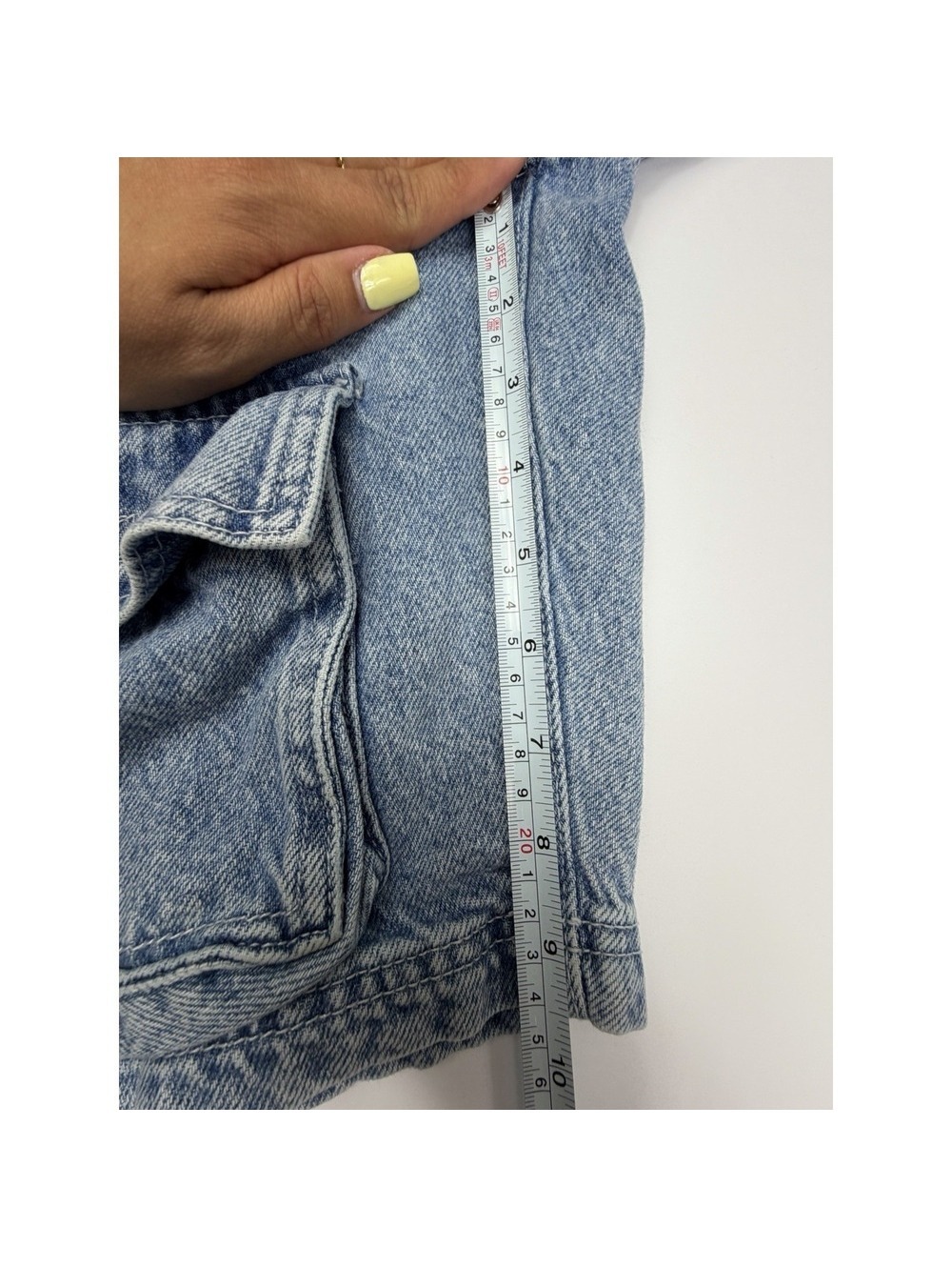 PacSun Boy Fit Cargo Shorts Womens Size 22 Light Wash Denim Baggy Y2K Skater - Picture 8 of 9